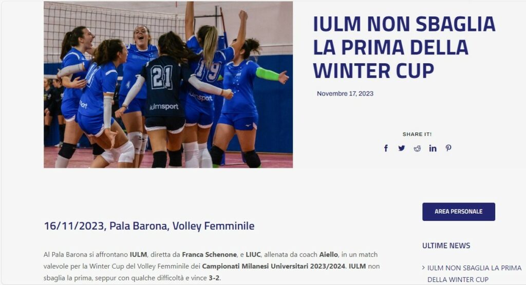 IULM non sbaglia la prima della Winter Cup