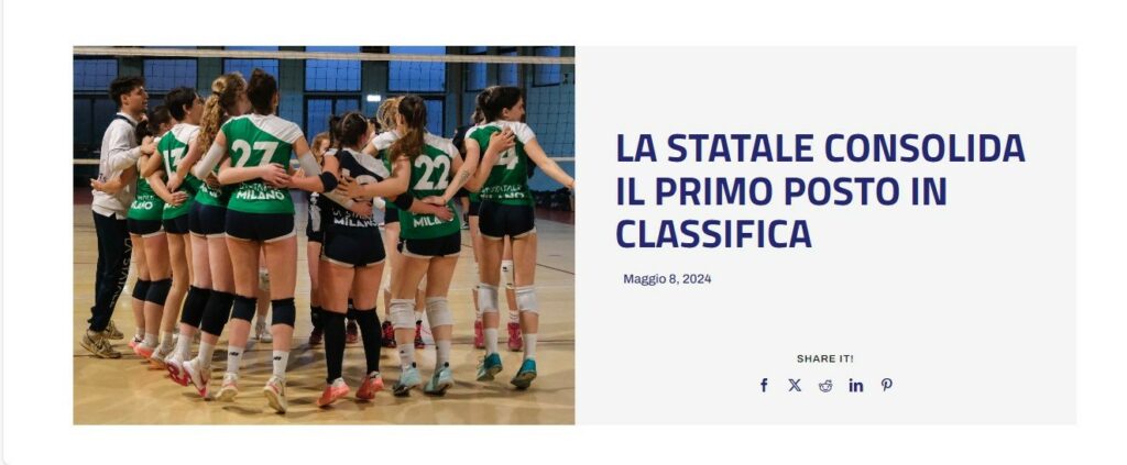 Campionati universitari sportivi di pallavolo femminile, La Statale consolida il primo posto in classifica