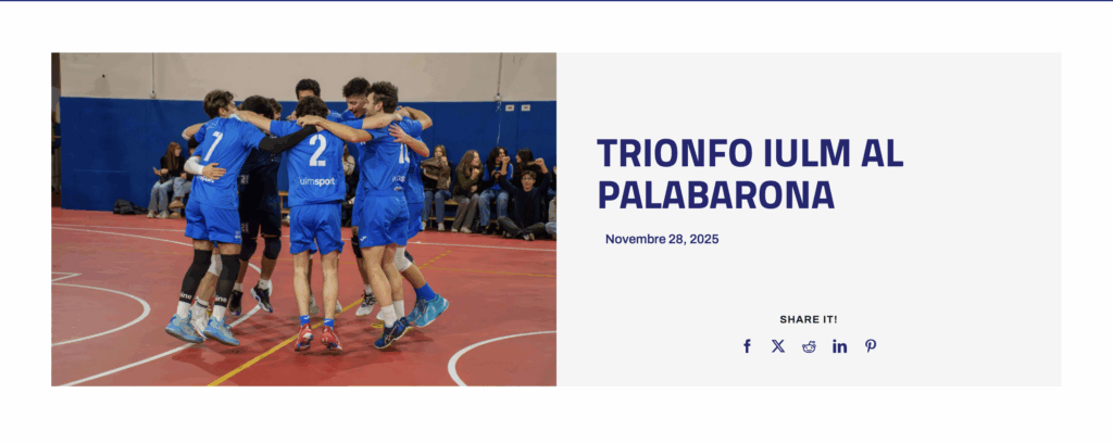 Campionati universitari sportivi di pallavolo maschile, trionfo IULM al PalaBarona