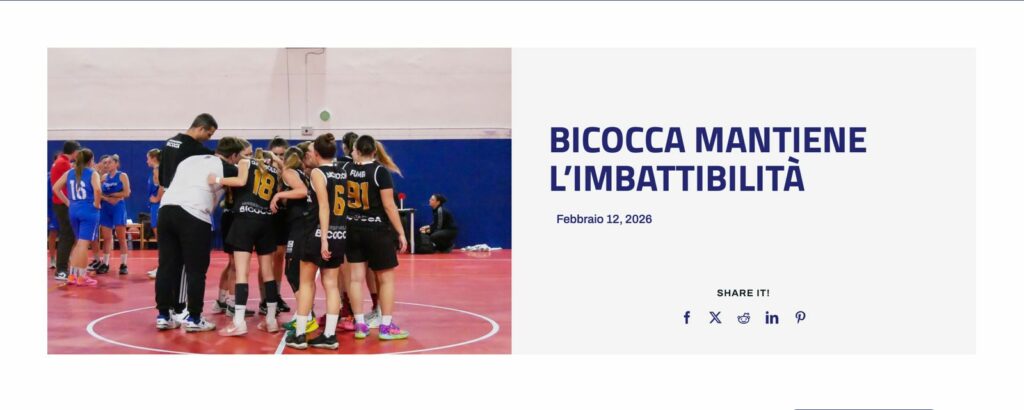 Campionati universitari sportivi di basket femminile, Bicocca mantiene l'imbattibilità