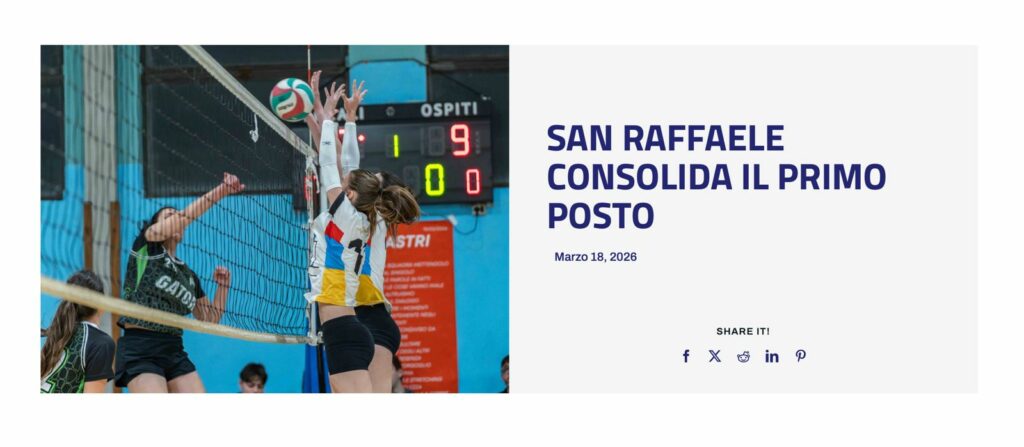 Campionati universitari sportivi di pallavolo femminile, San Raffaele consolida il primo posto