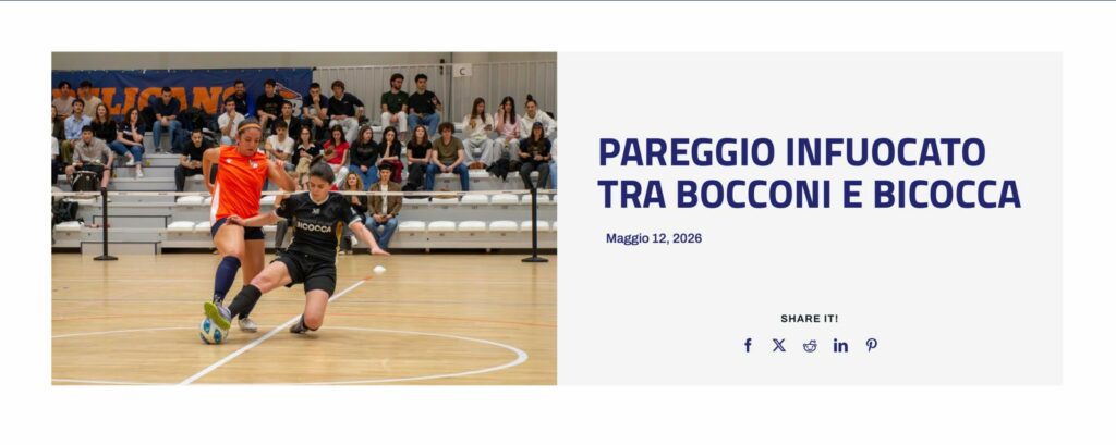Campionati universitari sportivi di calcio a 5 femminile, pareggio infuocato tra Bocconi e Bicocca