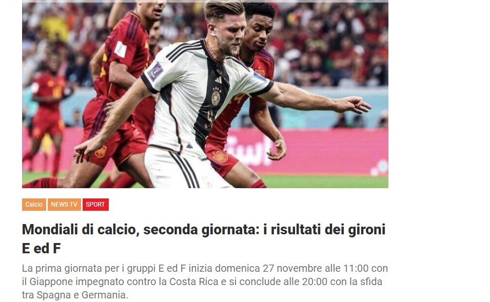 Mondiali di calcio, seconda giornata: i risultati dei gironi E ed F