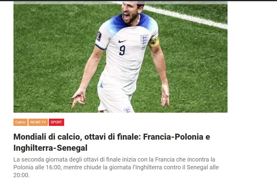 Mondiali di calcio, ottavi di finale: Francia-Polonia e Inghilterra-Senegal