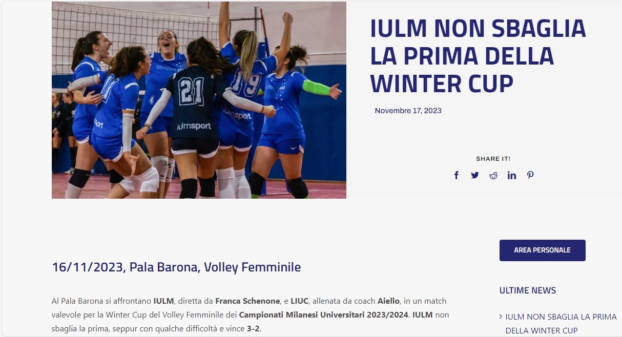 IULM non sbaglia la prima della Winter Cup