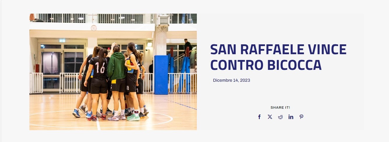 Campionati universitari sportivi di basket, San Raffaele vince contro Bicocca