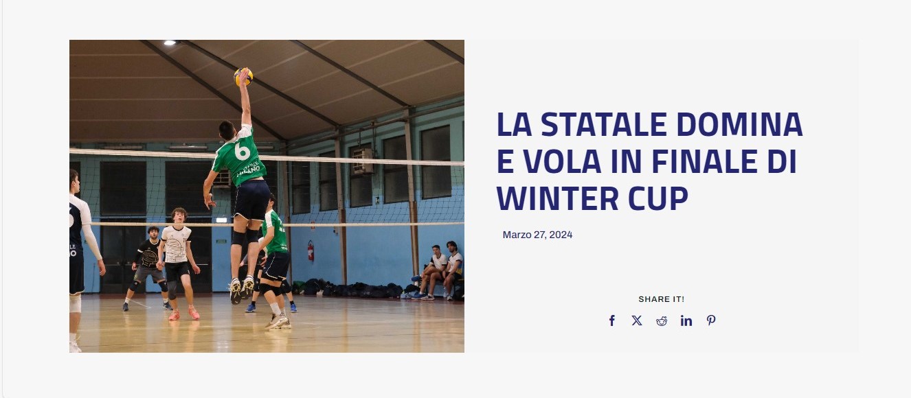 Campionati universitari sportivi di pallavolo, La Statale domina e vola in finale di Winter Cup