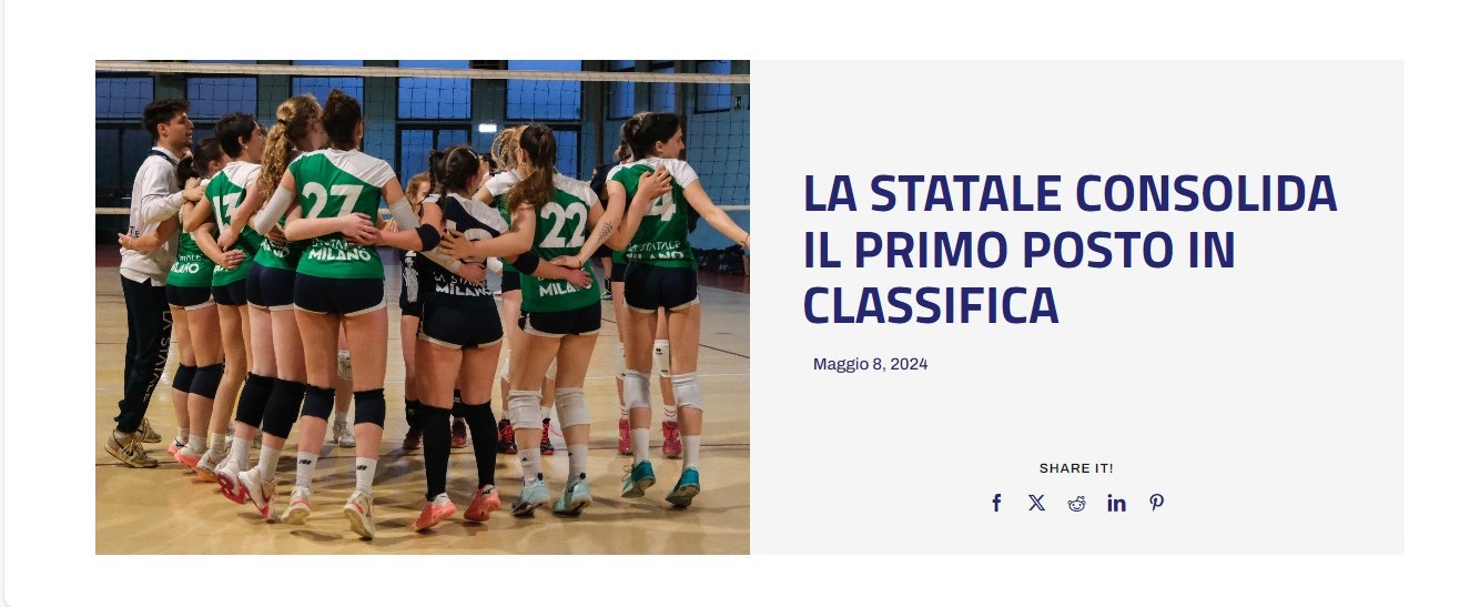 Campionati universitari sportivi di pallavolo femminile, La Statale consolida il primo posto in classifica