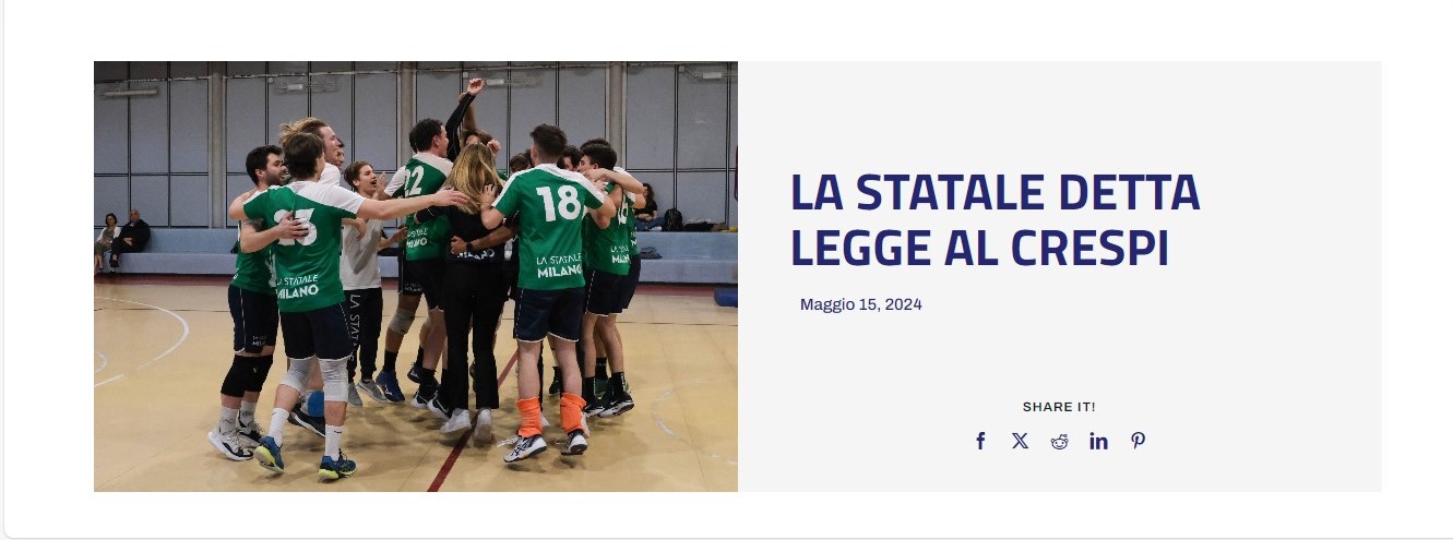 Campionati universitari sportivi di pallavolo maschile, La Statale detta legge al Crespi