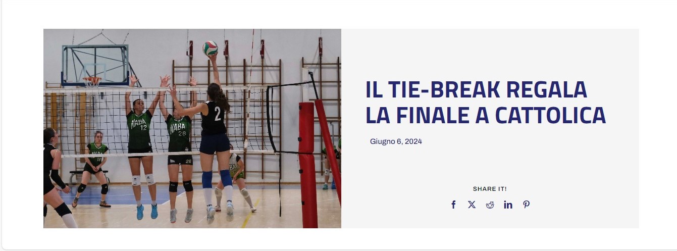 Campionati universitari sportivi di pallavolo femminile, il tie-break regala la finale a Cattolica