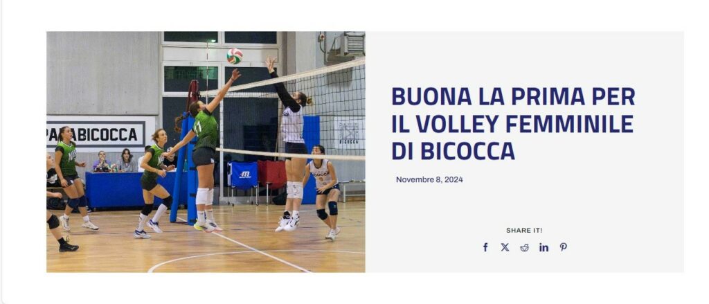 Campionati universitari sportivi di pallavolo femminile, buona la prima per Bicocca