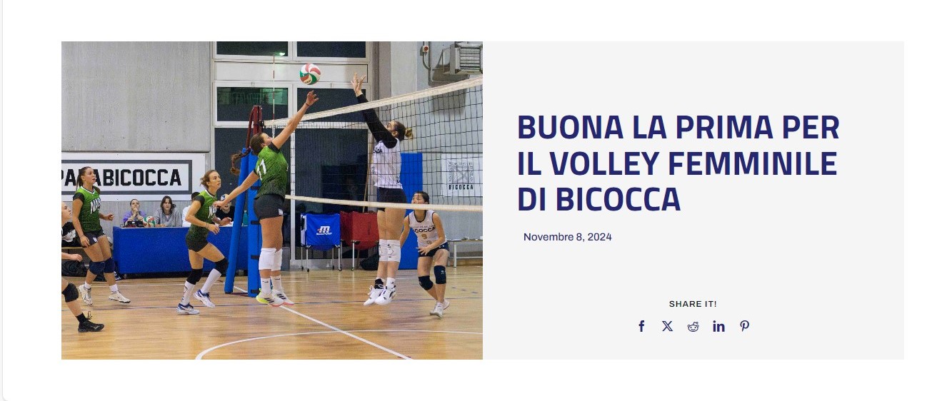 Campionati universitari sportivi di pallavolo femminile, buona la prima per Bicocca