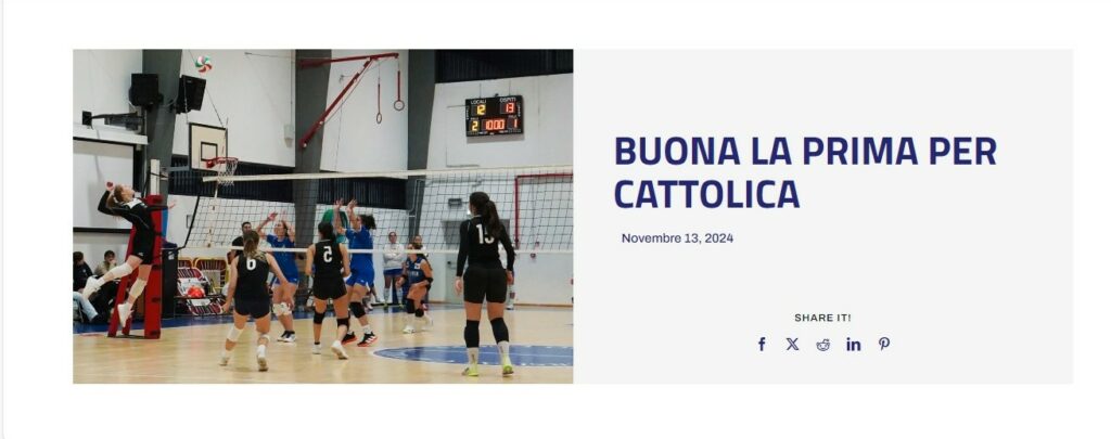 Campionati universitari sportivi di pallavolo femminile, buona la prima per Cattolica