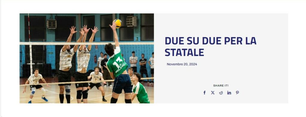 Campionati universitari sportivi di pallavolo maschile, due su due per La Statale