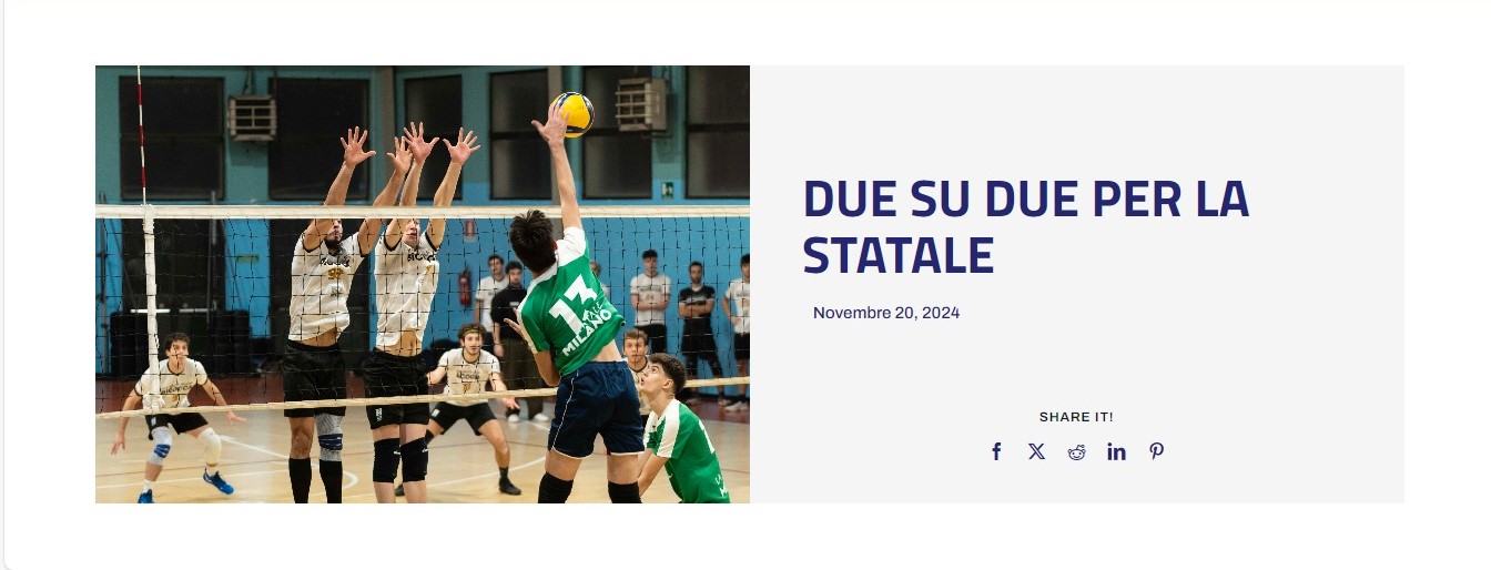 Campionati universitari sportivi di pallavolo maschile, due su due per La Statale