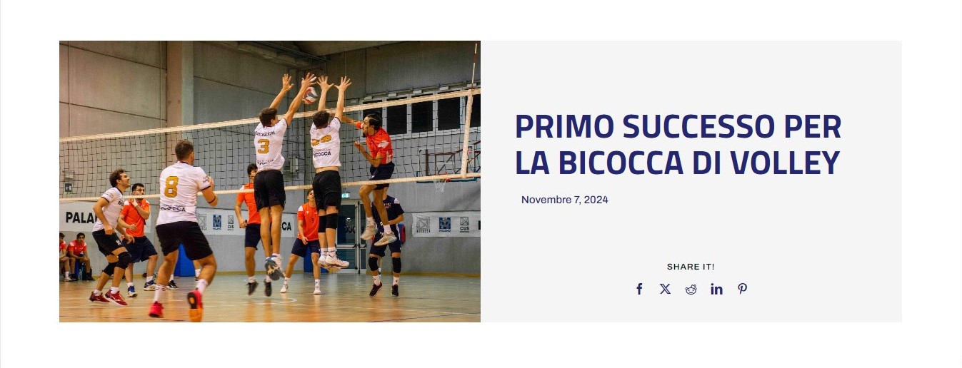 Campionati universitari sportivi di pallavolo maschile, primo successo stagionale per Bicocca