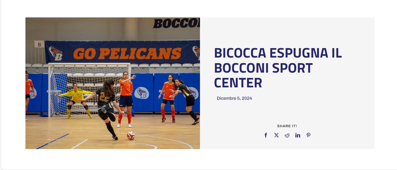Campionati universitari sportivi di cacio a 5 femminile, Bicocca espugna il Bocconi Sport Center