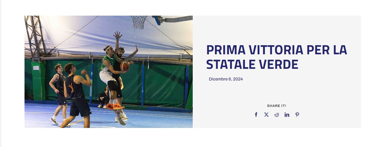 Campionati universitari sportivi di basket maschile, prima vittoria per La Statale Verde