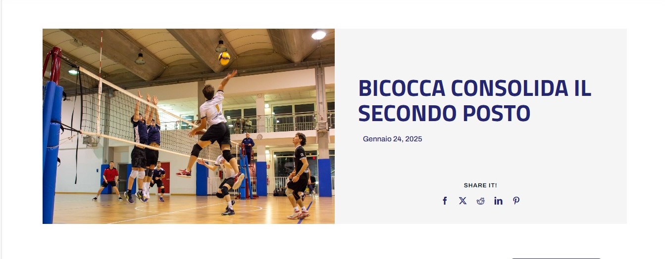 Campionati universitari sportivi di pallavolo maschile, Bicocca consolida il secondo posto