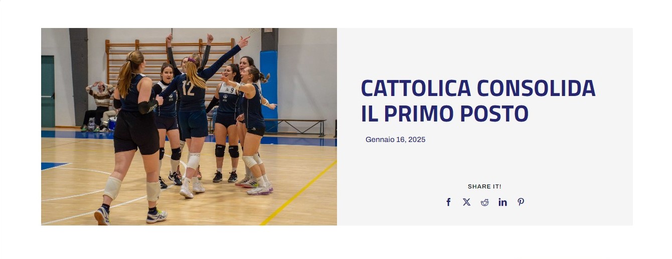 Campionati universitari sportivi di pallavolo femminile, Cattolica consolida il primo posto