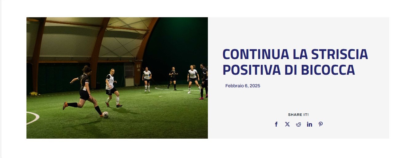 Campionati universitari sportivi di calcio a 5 femminile, continua la striscia positiva di Bicocca