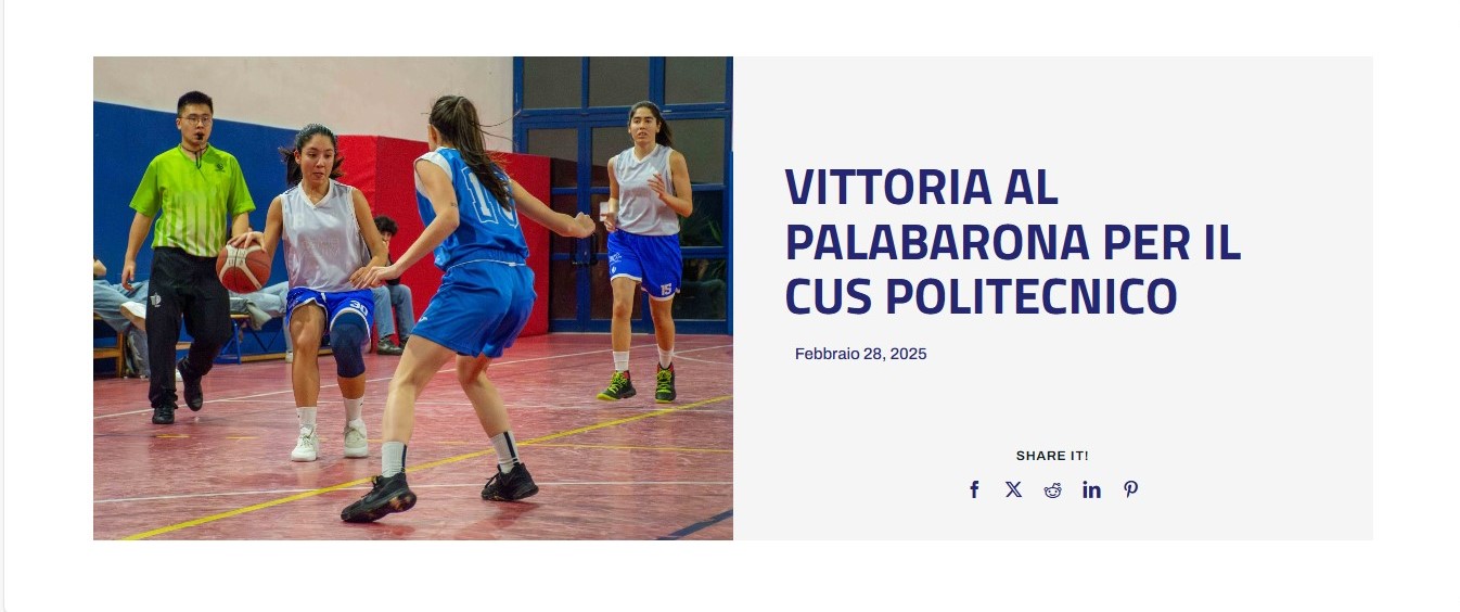 Campionati universitari sportivi di basket femminile, vittoria al Palabarona per il Cus Politecnico