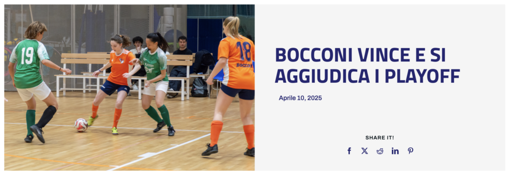 Campionati universitari sportivi di calcio a 5 femminile, Bocconi vince e si aggiudica i playoff