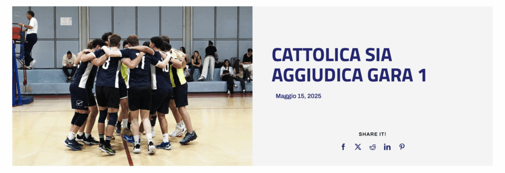 Campionati universitari sportivi di pallavolo maschile, Cattolica si aggiudica gara 1