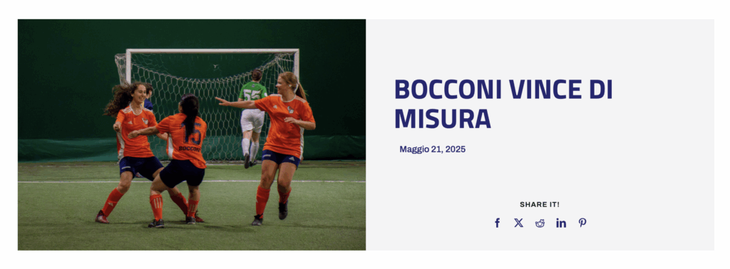 Campionati universitari sportivi di calcio a 5 femminile, Bocconi vince di misura