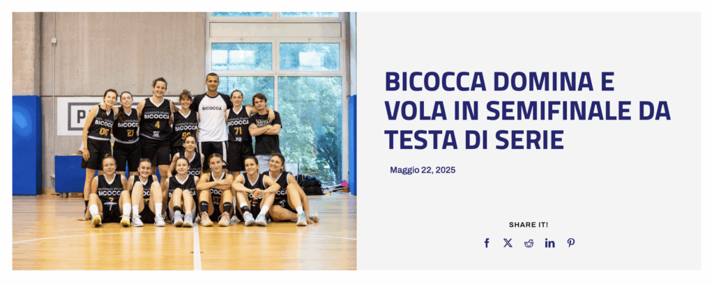 Campionati universitari sportivi di basket femminile, Bicocca domina e vola in semifinale da testa di serie