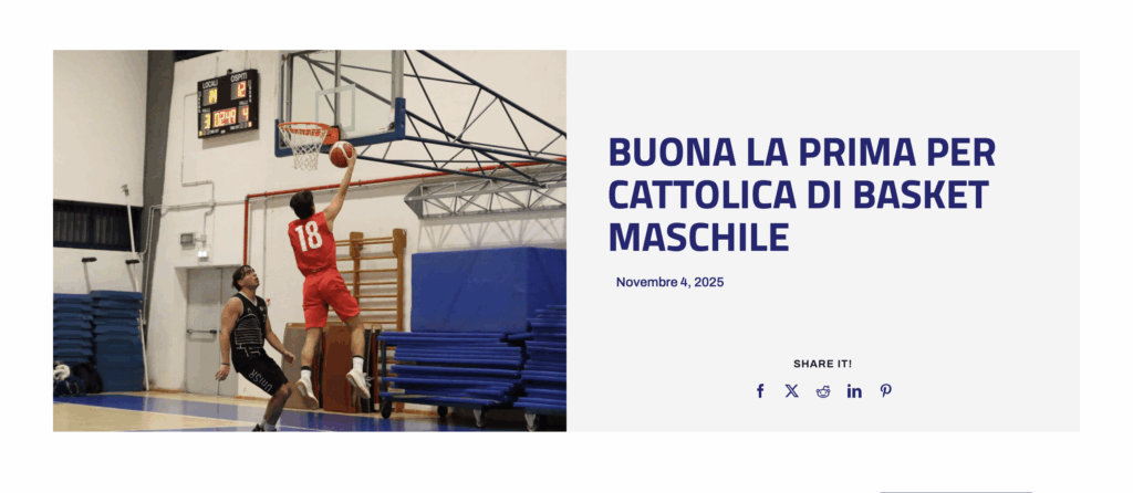 Campionati universitari sportivi di basket maschile, buona la prima per Cattolica