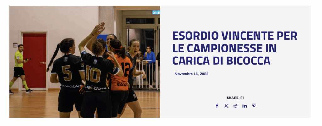 Campionati universitari sportivi di calcio a 5 femminile, esordio vincente per le campionesse in carica di Bicocca