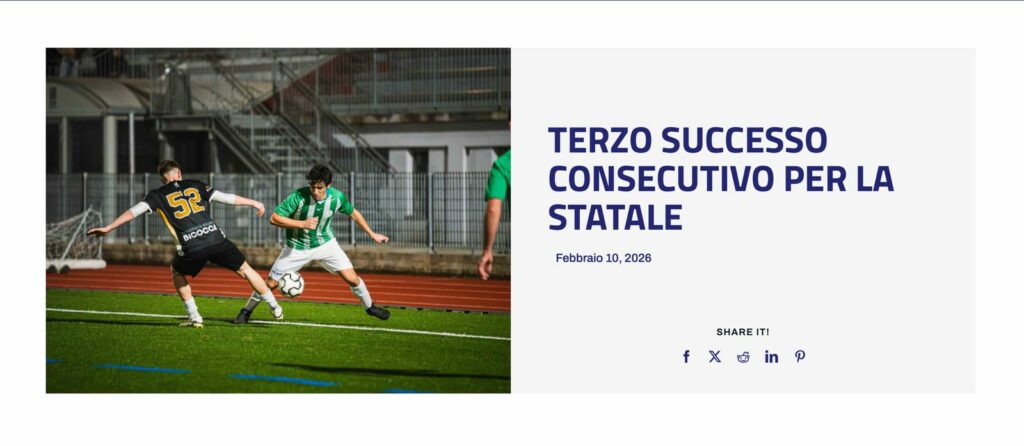 Campionati universitari sportivi di calcio a 11 maschile, terzo successo consecutivo per La Statale