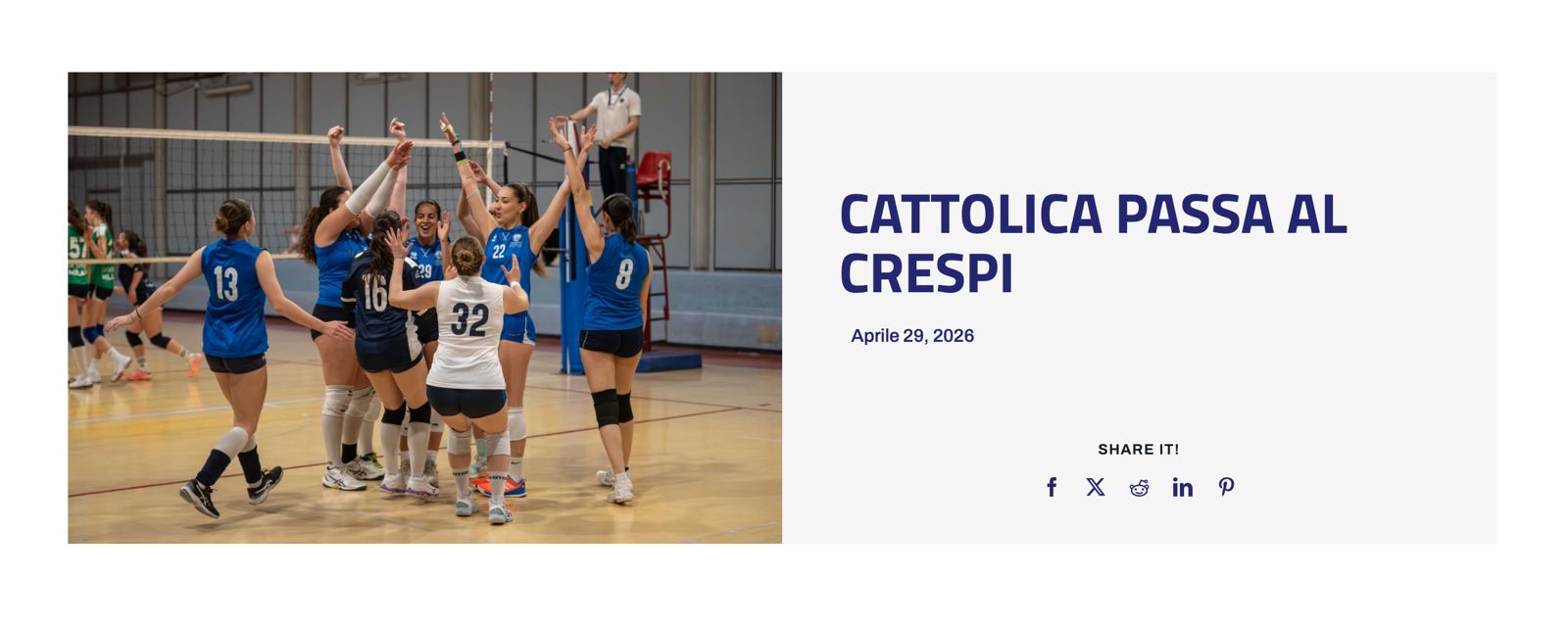 Campionati universitari sportive di pallavolo femminile, Cattolica passa al Crespi